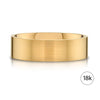 Flat Brushed Band in 18k Yellow Gold (7mm)