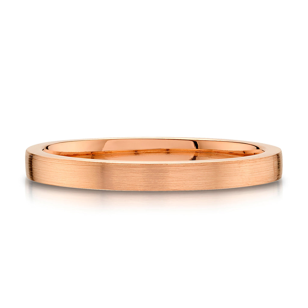 Flat Brushed Band in 14k Rose Gold (2mm)