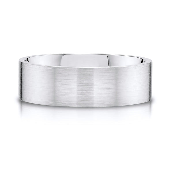 Flat Brushed Band in 14k White Gold (8mm)