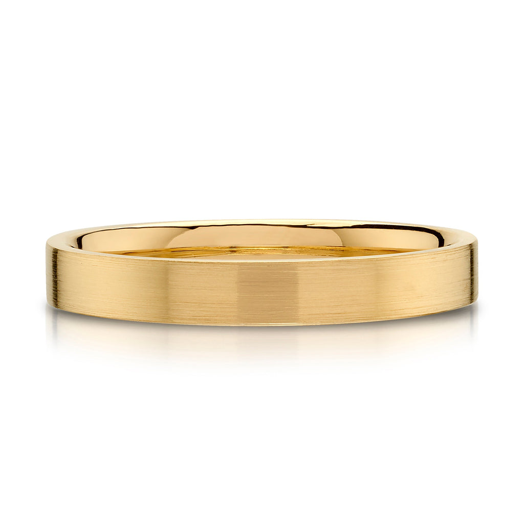 Flat Brushed Band in 14k Yellow Gold (3mm)