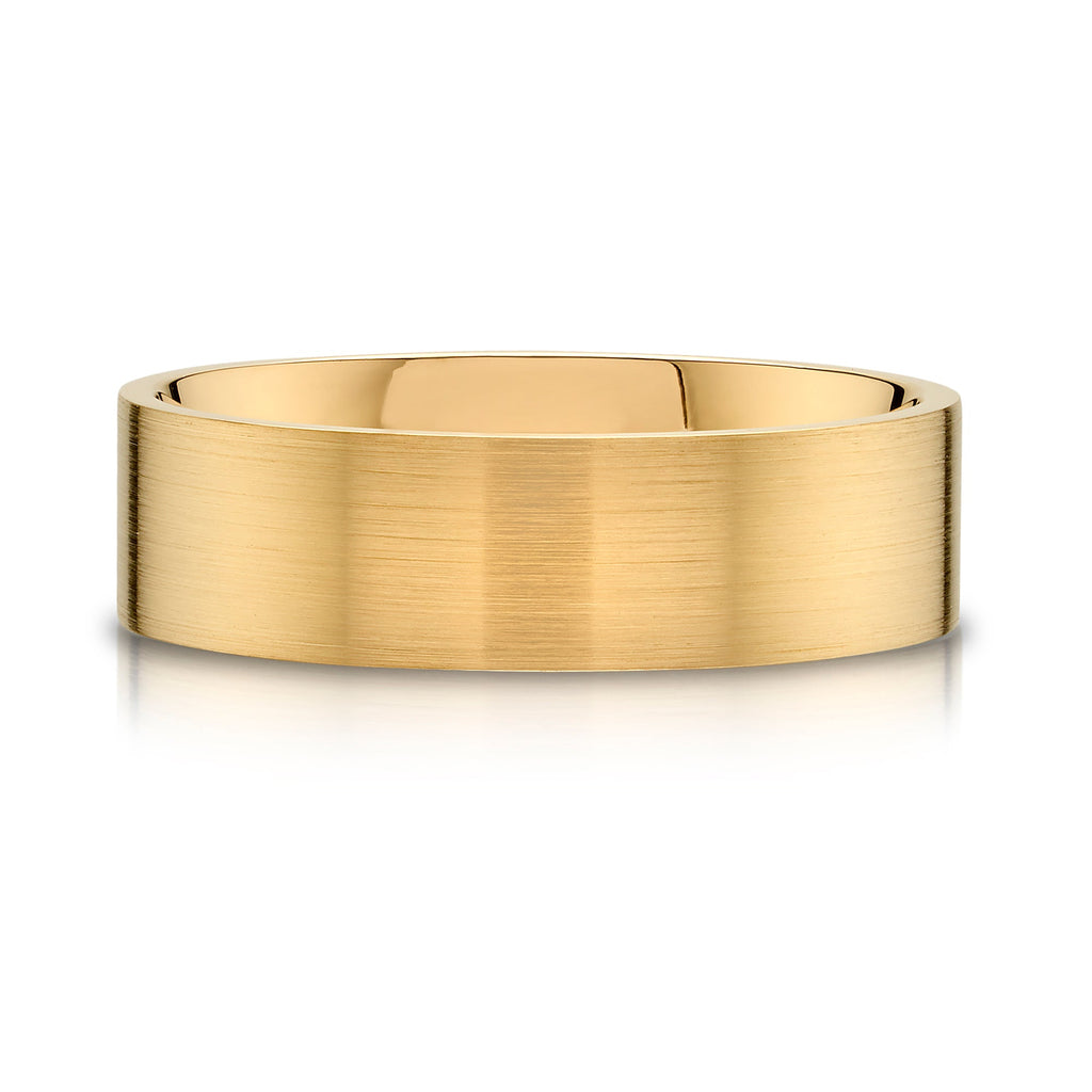 Flat Brushed Band in 14k Yellow Gold (7mm)