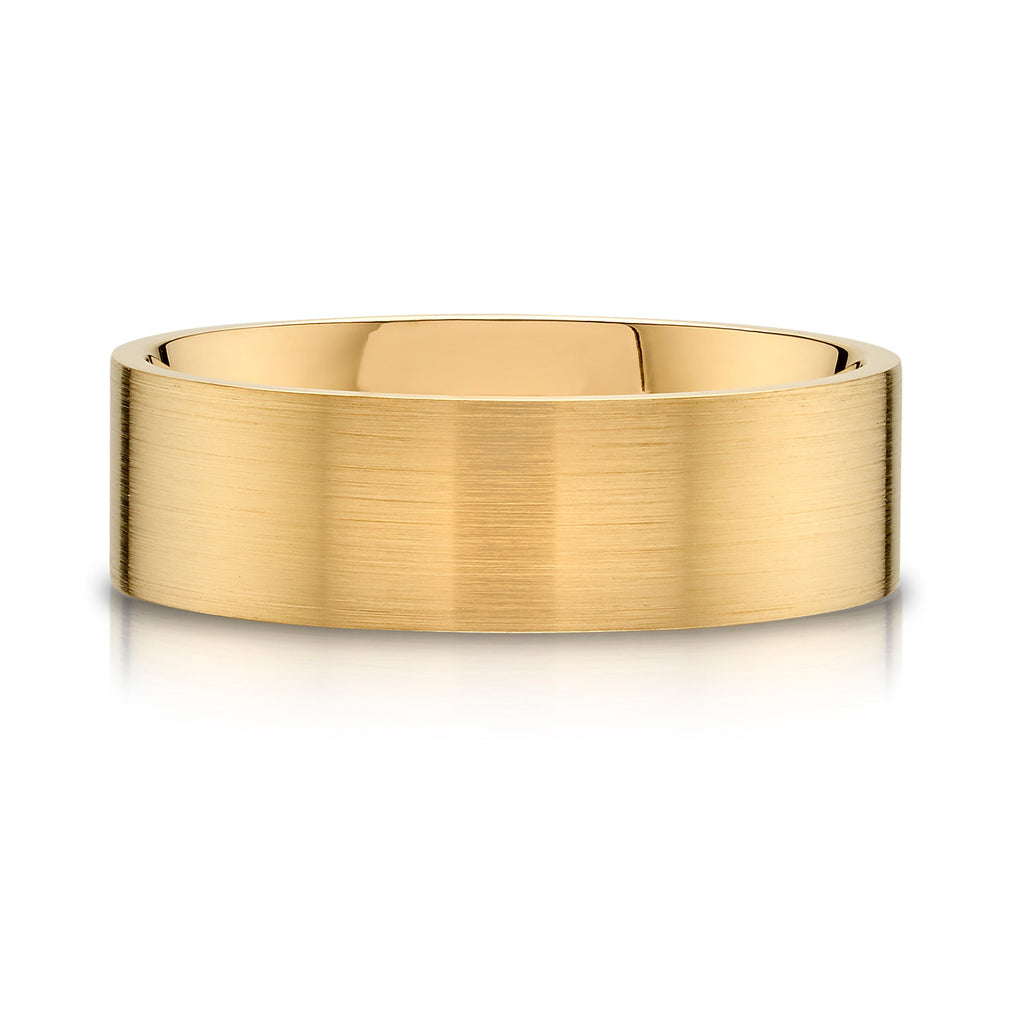 Flat Brushed Band in 14k Yellow Gold (8mm)