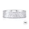 Flat Hammered Satin Band in 18k White Gold (6mm)
