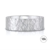 Flat Hammered Satin Band in 18k White Gold (8mm)