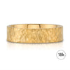 Flat Hammered Satin Band in 18k Yellow Gold (6mm)