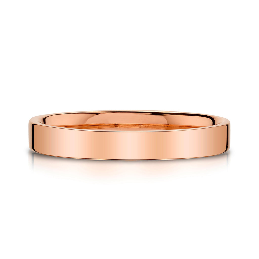 Flat Polished Band in 14k Rose Gold (3mm)