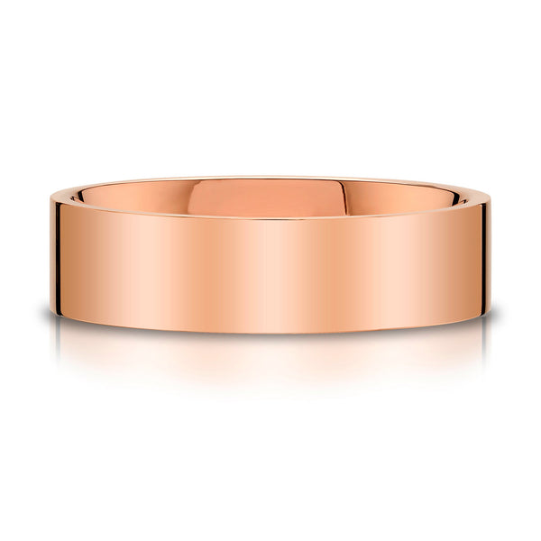 Flat Polished Band in 14k Rose Gold (6mm)