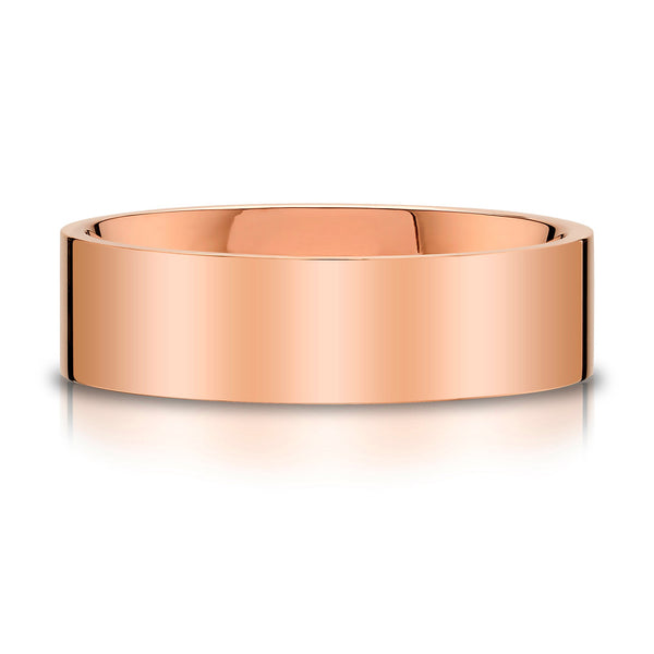 Flat Polished Band in 14k Rose Gold (7mm)