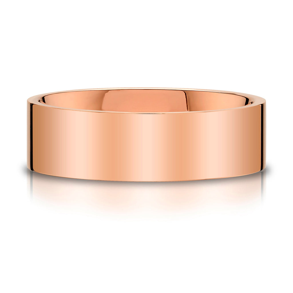 Flat Polished Band in 14k Rose Gold (8mm)