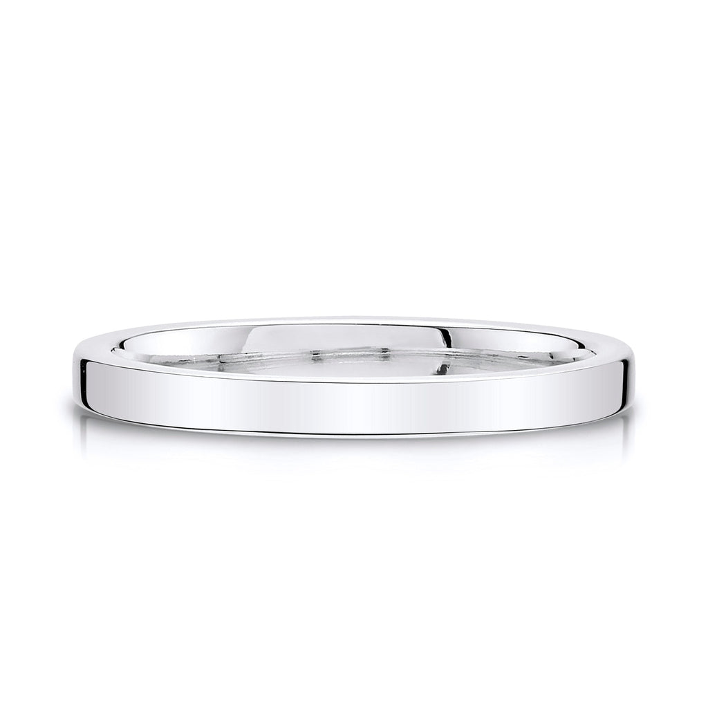 Flat Polished Band in 14k White Gold (2mm)