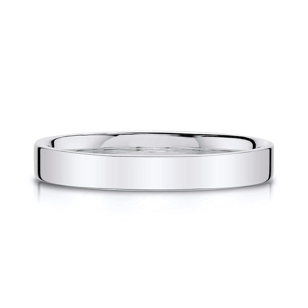 Flat Polished Band in 14k White Gold (3mm)