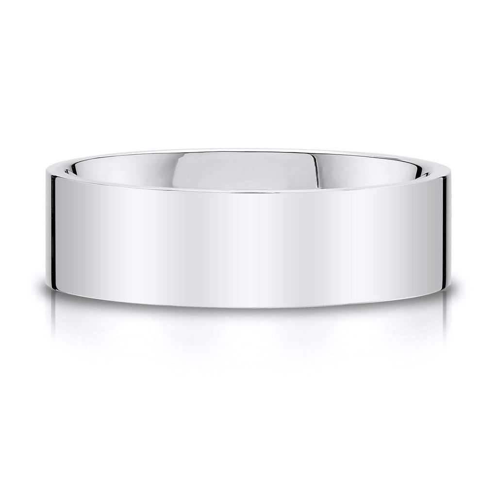 Flat Polished Band in 14k White Gold (8mm)