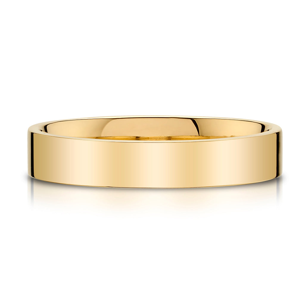 Flat Polished Band in 14k Yellow Gold (4mm)