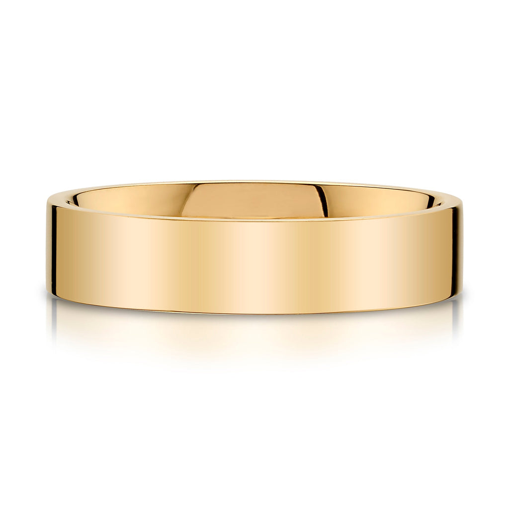 Flat Polished Band in 14k Yellow Gold (5mm)