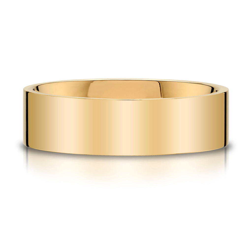 Flat Polished Band in 14k Yellow Gold (7mm)