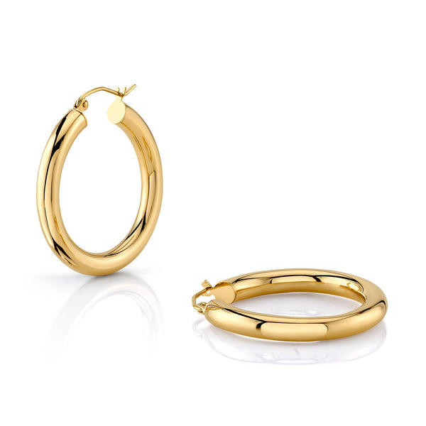 Chunky Hoops in Yellow Gold