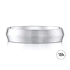 Knife Edge Brushed Band in 18k White Gold (5mm)