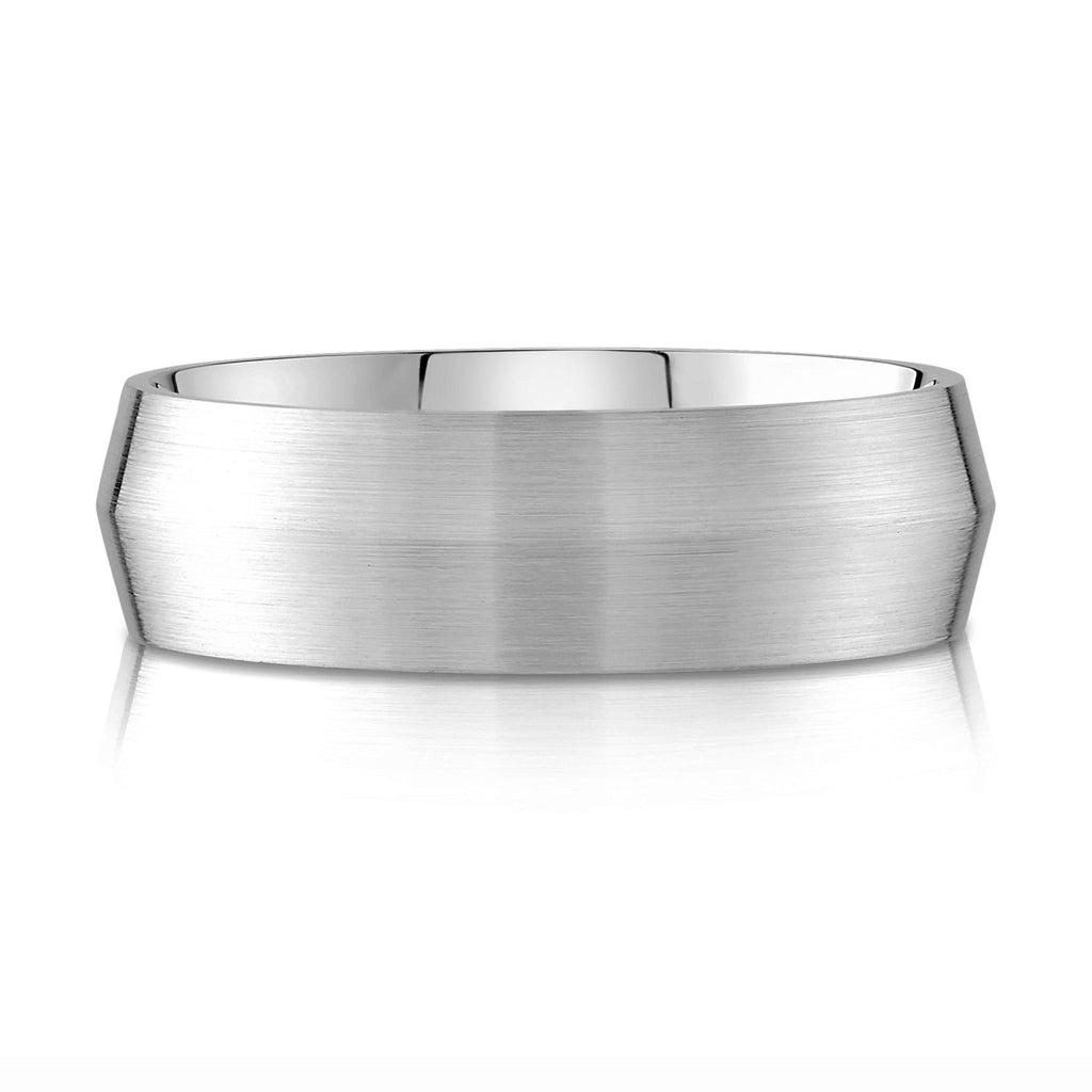 Knife Edge Brushed Band in Platinum (7mm)