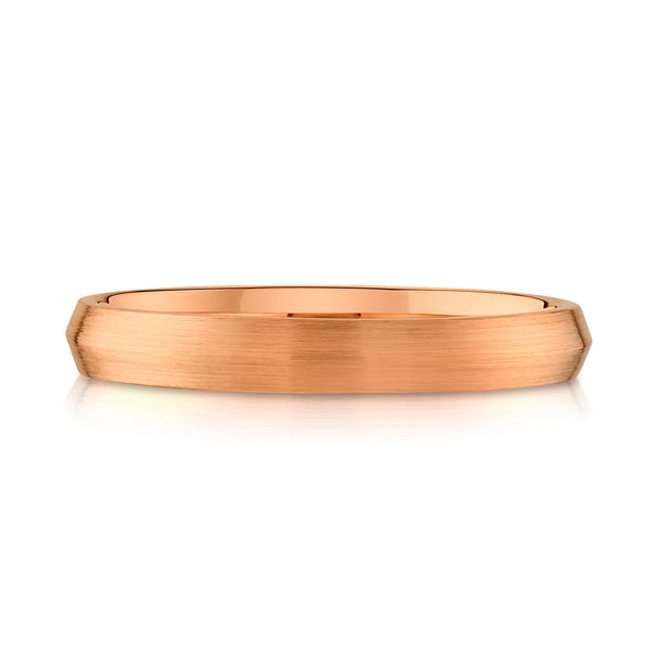 Knife Edge Brushed Band in 14k Rose Gold (3mm)