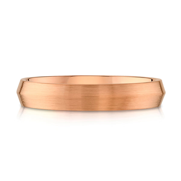 Knife Edge Brushed Band in 14k Rose Gold (4mm)