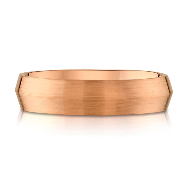 Knife Edge Brushed Band in 14k Rose Gold (5mm)