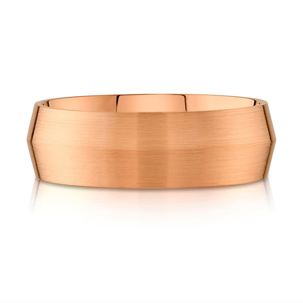 Knife Edge Brushed Band in 14k Rose Gold (8mm)