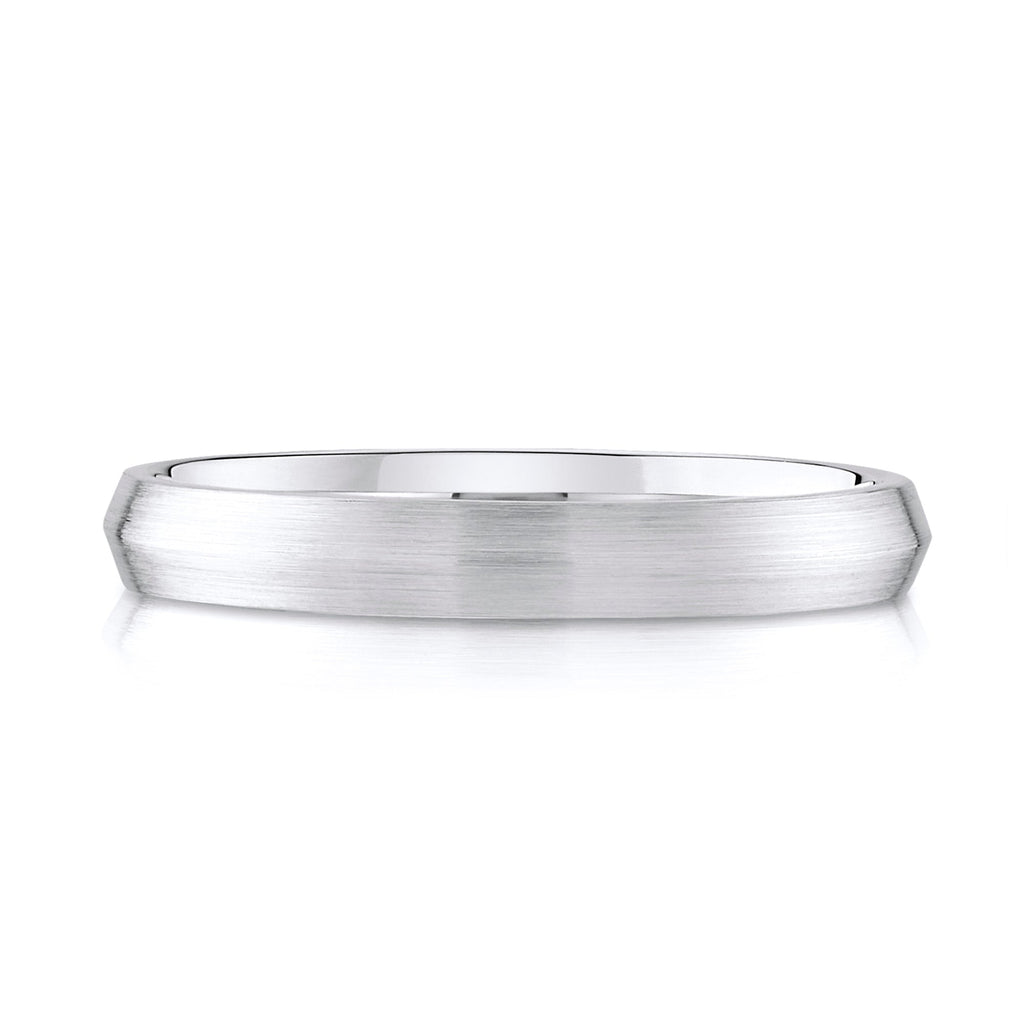 Knife Edge Brushed Band in 14k White Gold (3mm)