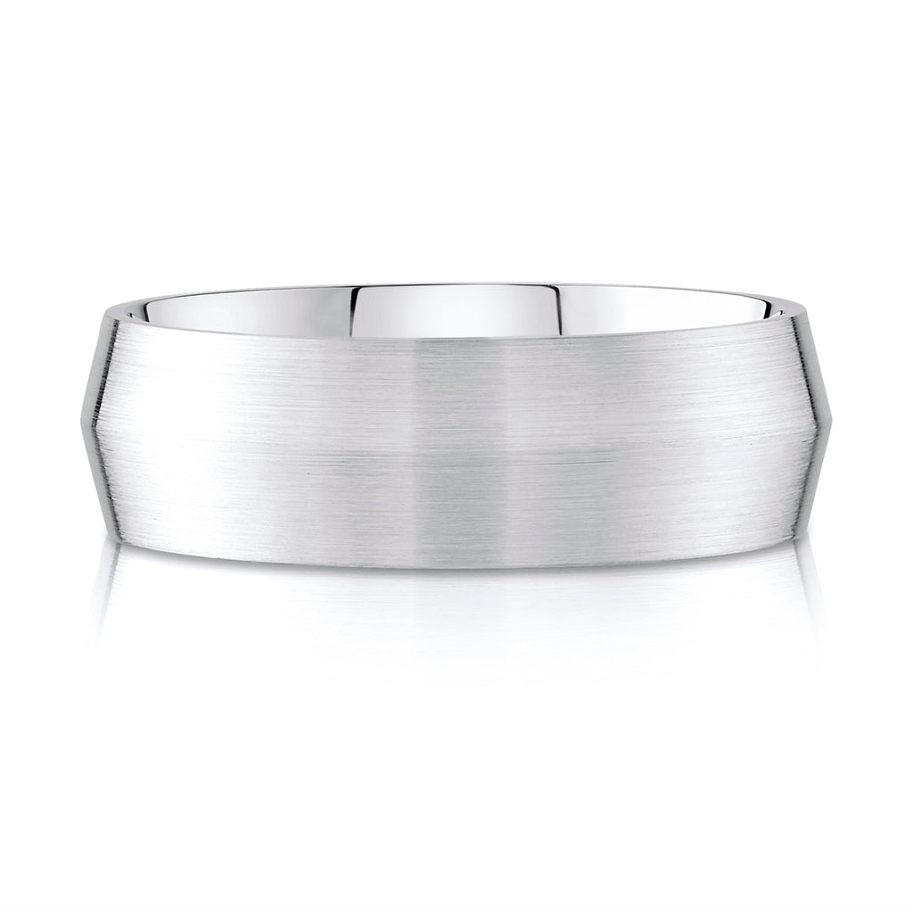 Knife Edge Brushed Band in 14k White Gold (8mm)