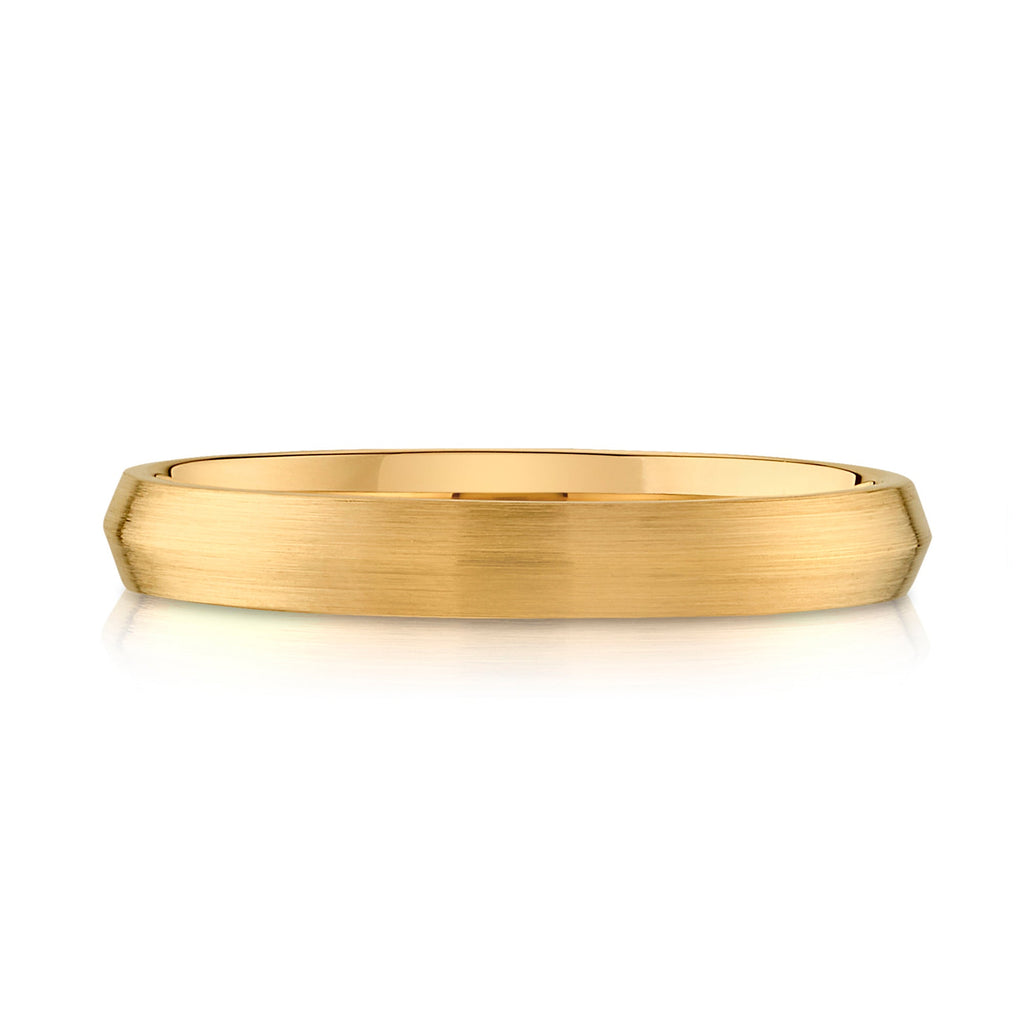 Knife Edge Brushed Band in 14k Yellow Gold (3mm)