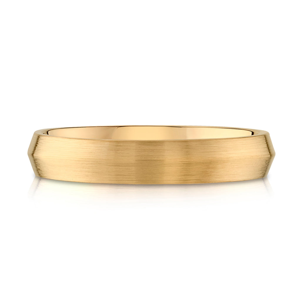 Knife Edge Brushed Band in 14k Yellow Gold (4mm)