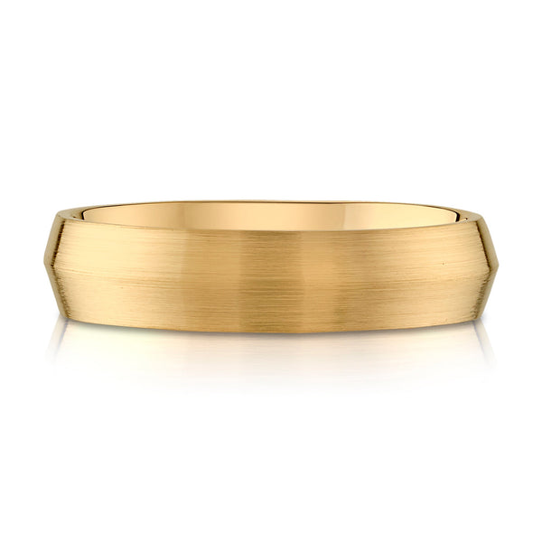 Knife Edge Brushed Band in 14k Yellow Gold (5mm)