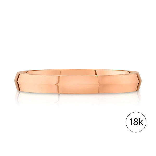 Knife Edge Polished Band in 18k Rose Gold (3mm)