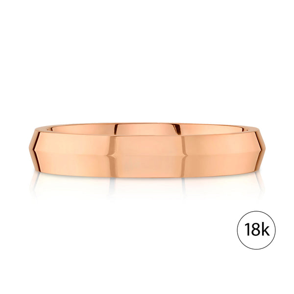 Knife Edge Polished Band in 18k Rose Gold (4mm)