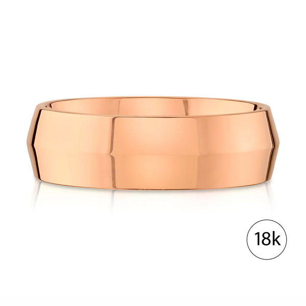 Knife Edge Polished Band in 18k Rose Gold (7mm)