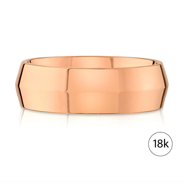 Knife Edge Polished Band in 18k Rose Gold (8mm)