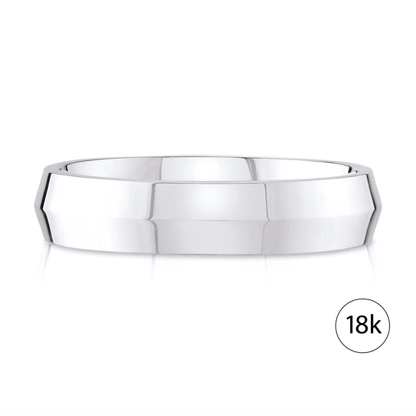 Knife Edge Polished Band in 18k White Gold (5mm)