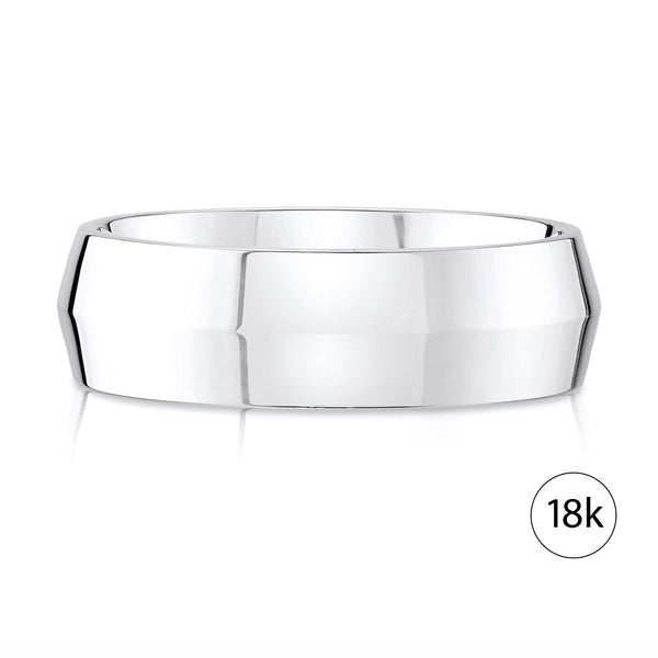 Knife Edge Polished Band in 18k White Gold (7mm)