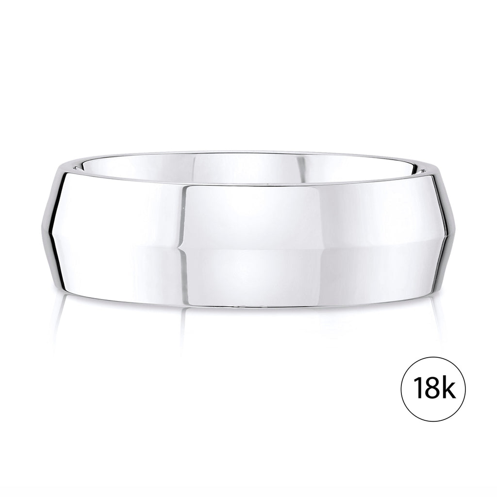 Knife Edge Polished Band in 18k White Gold (8mm)