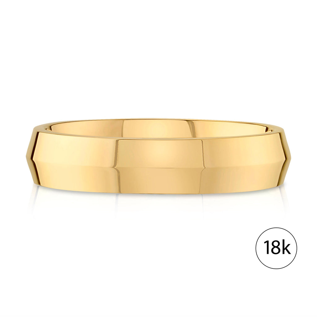 Knife Edge Polished Band in 18k Yellow Gold (5mm)