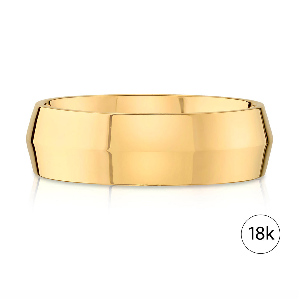 Knife Edge Polished Band in 18k Yellow Gold (7mm)