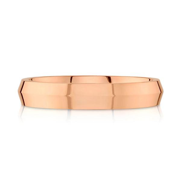 Knife Edge Polished Band in 14k Rose Gold (4mm)