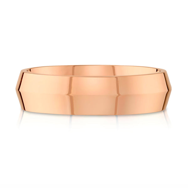 Knife Edge Polished Band in 14k Rose Gold (6mm)