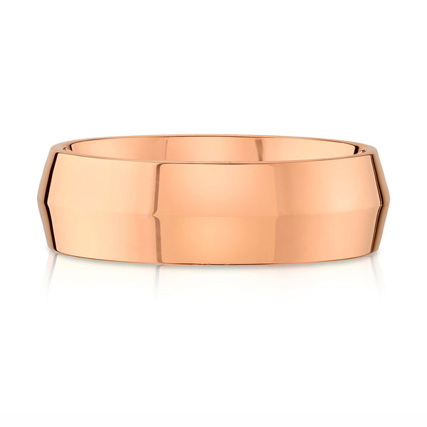 Knife Edge Polished Band in 14k Rose Gold (7mm)