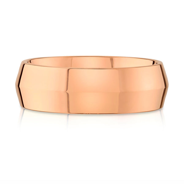 Knife Edge Polished Band in 14k Rose Gold (8mm)