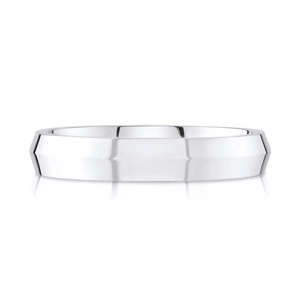 Knife Edge Polished Band in 14k White Gold (4mm)
