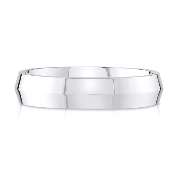 Knife Edge Polished Band in 14k White Gold (5mm)