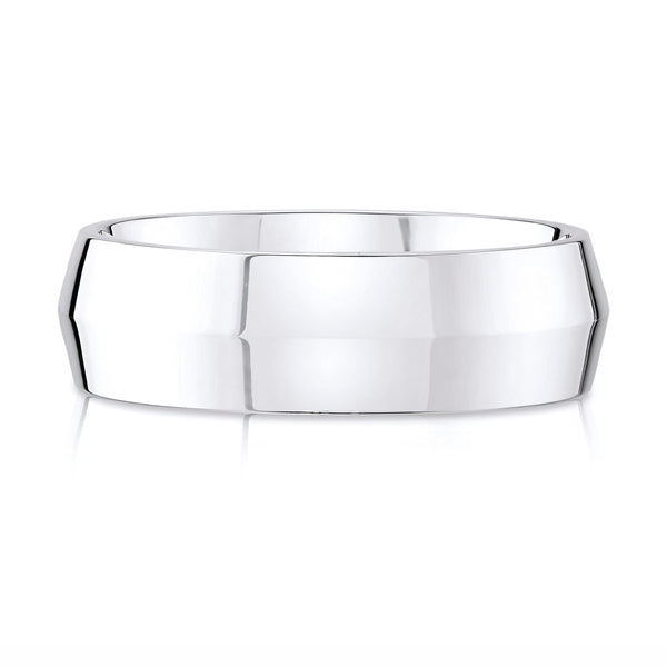 Knife Edge Polished Band in 14k White Gold (7mm)