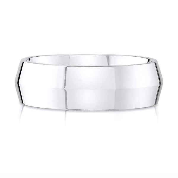 Knife Edge Polished Band in 14k White Gold (8mm)