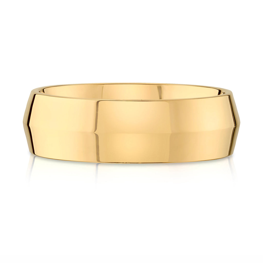Knife Edge Polished Band in 14k Yellow Gold (7mm)