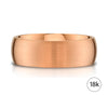 Low Dome Brushed Band in 18k Rose Gold (8mm)